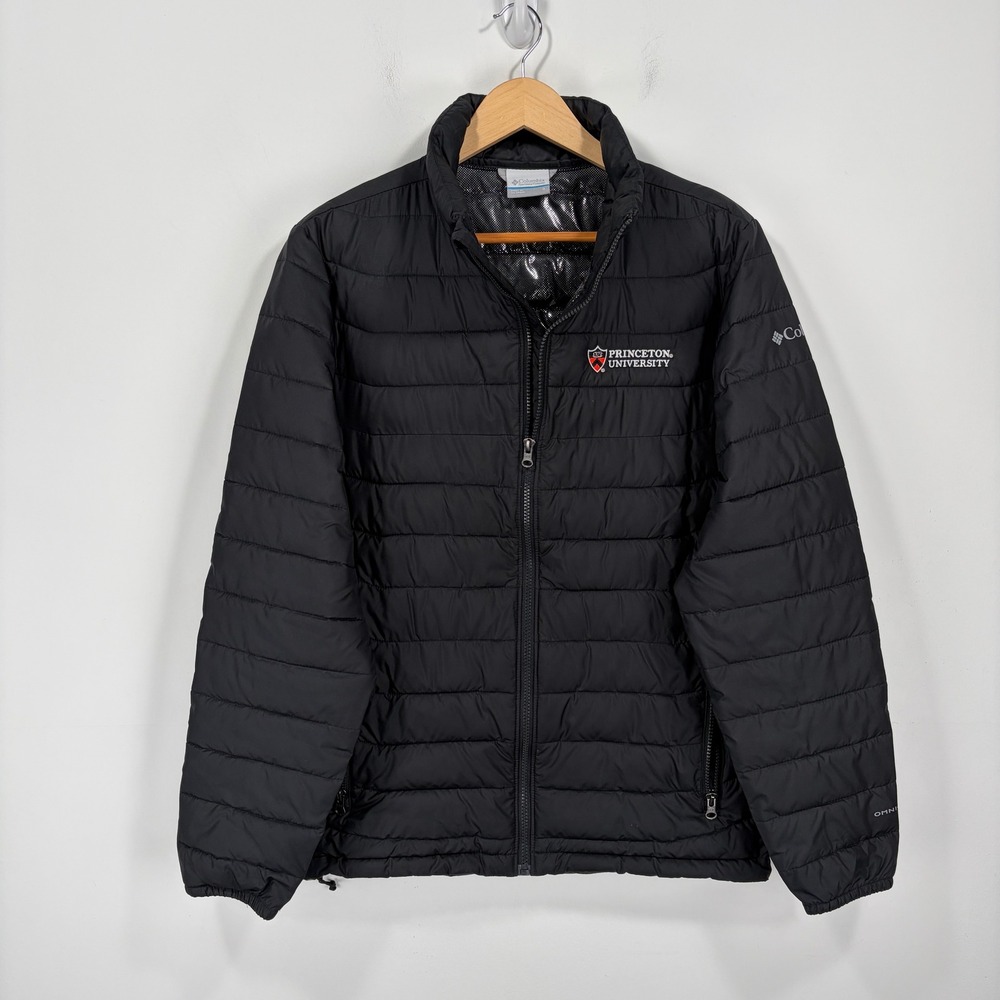 Princeton University Columbia Puffer Jacket Men Small Black Omni-Heat Insulated